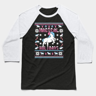 Funny Unicorn Lover Ugly Christmas Sweater Baseball T-Shirt